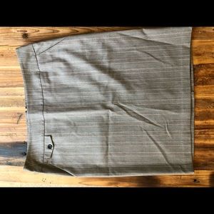 Gray pinstripe pencil skirt